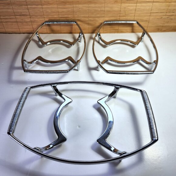Corning Ware Trivet Lot of 3 Chrome Casserole Holder Vintage - Picture 1 of 9